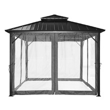 2.8m Athena Steel Gazebo with Mosquito Nets & Curtains